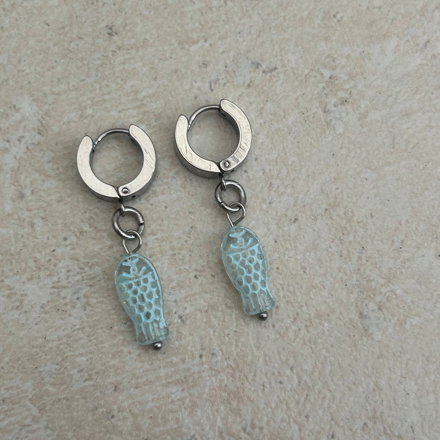 blue glass mini fish