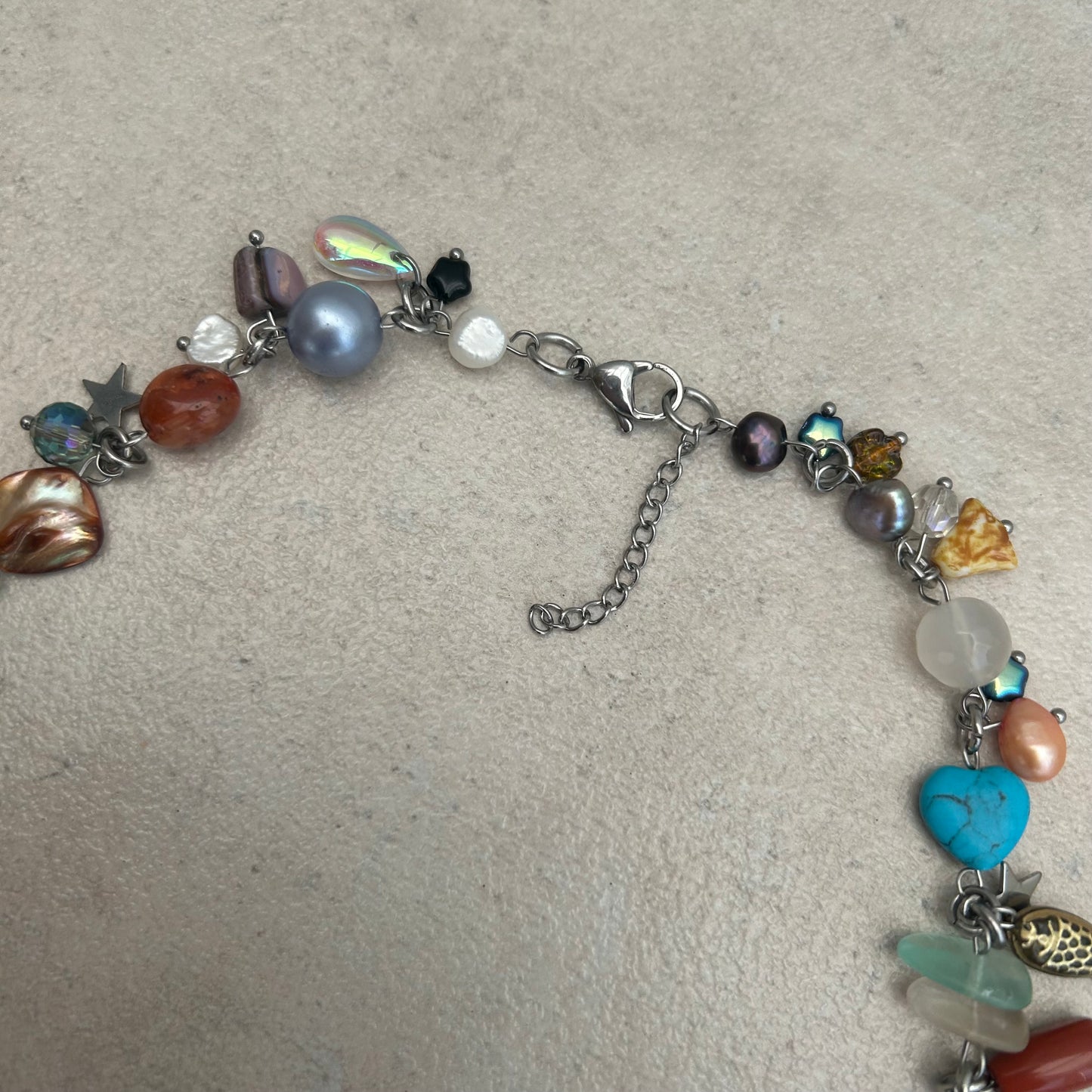 blue & orange fish necklace