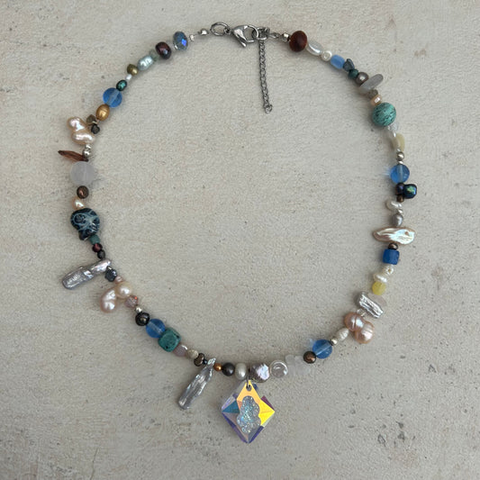 Crystal beaded necklace