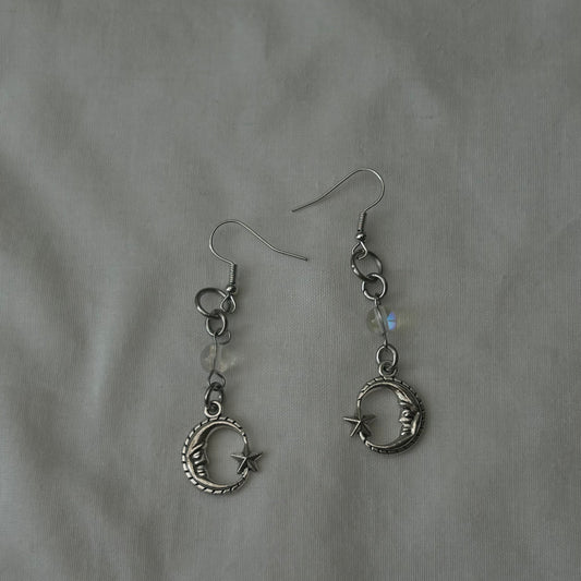Moon bead earrings