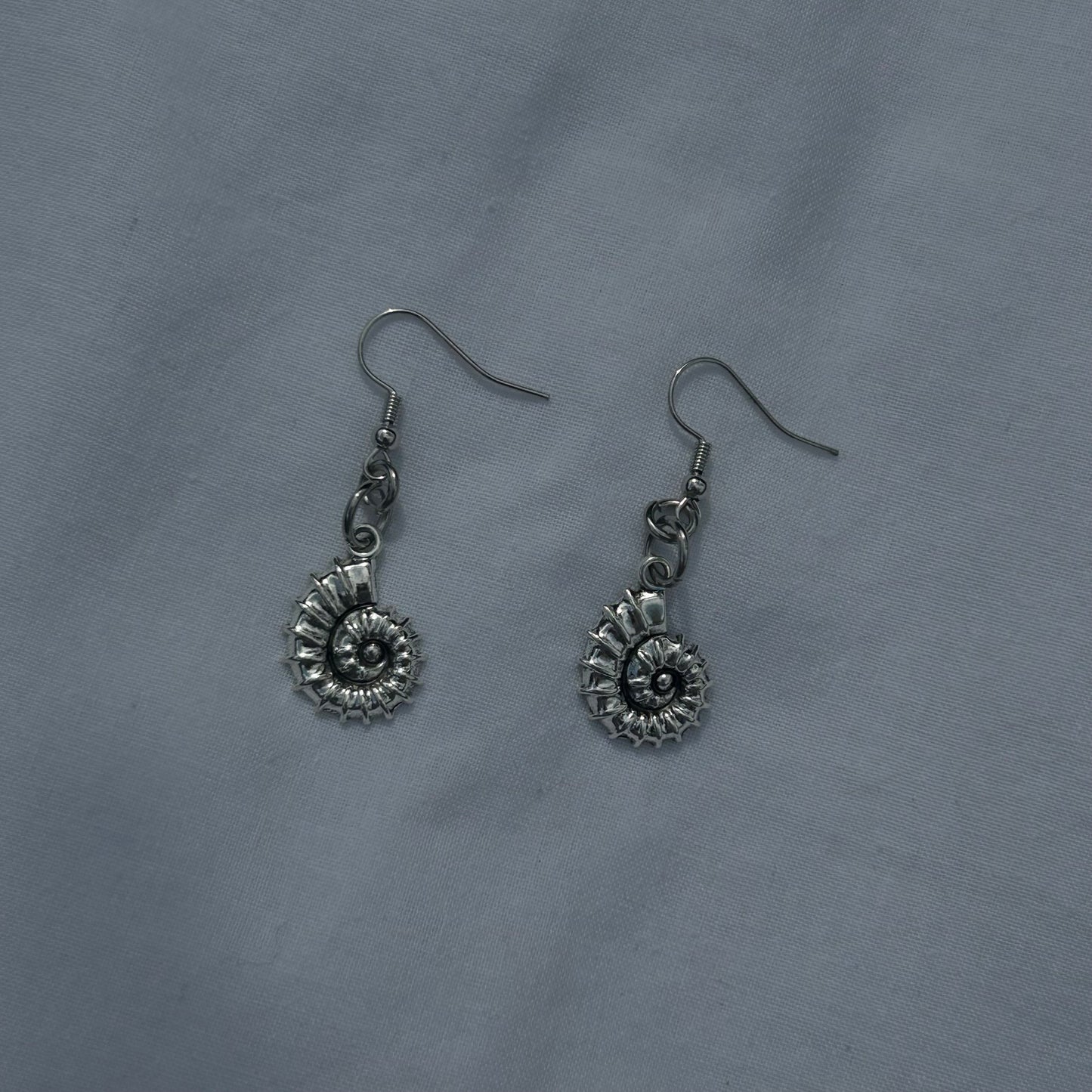 Silver shell earrings