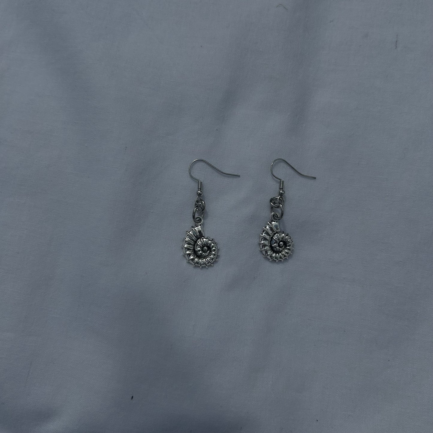 Silver shell earrings