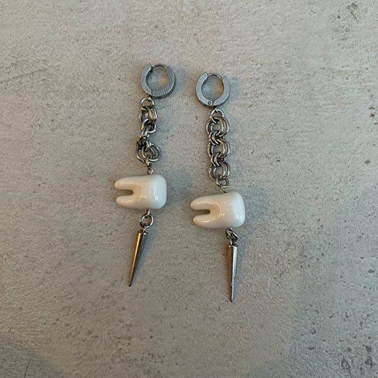 Chainmail ceramic stainless steel earrings