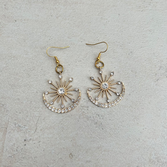 OOAK star & moon earrings