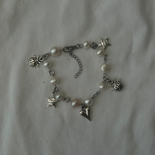 Freshwater pearl love bug bracelets