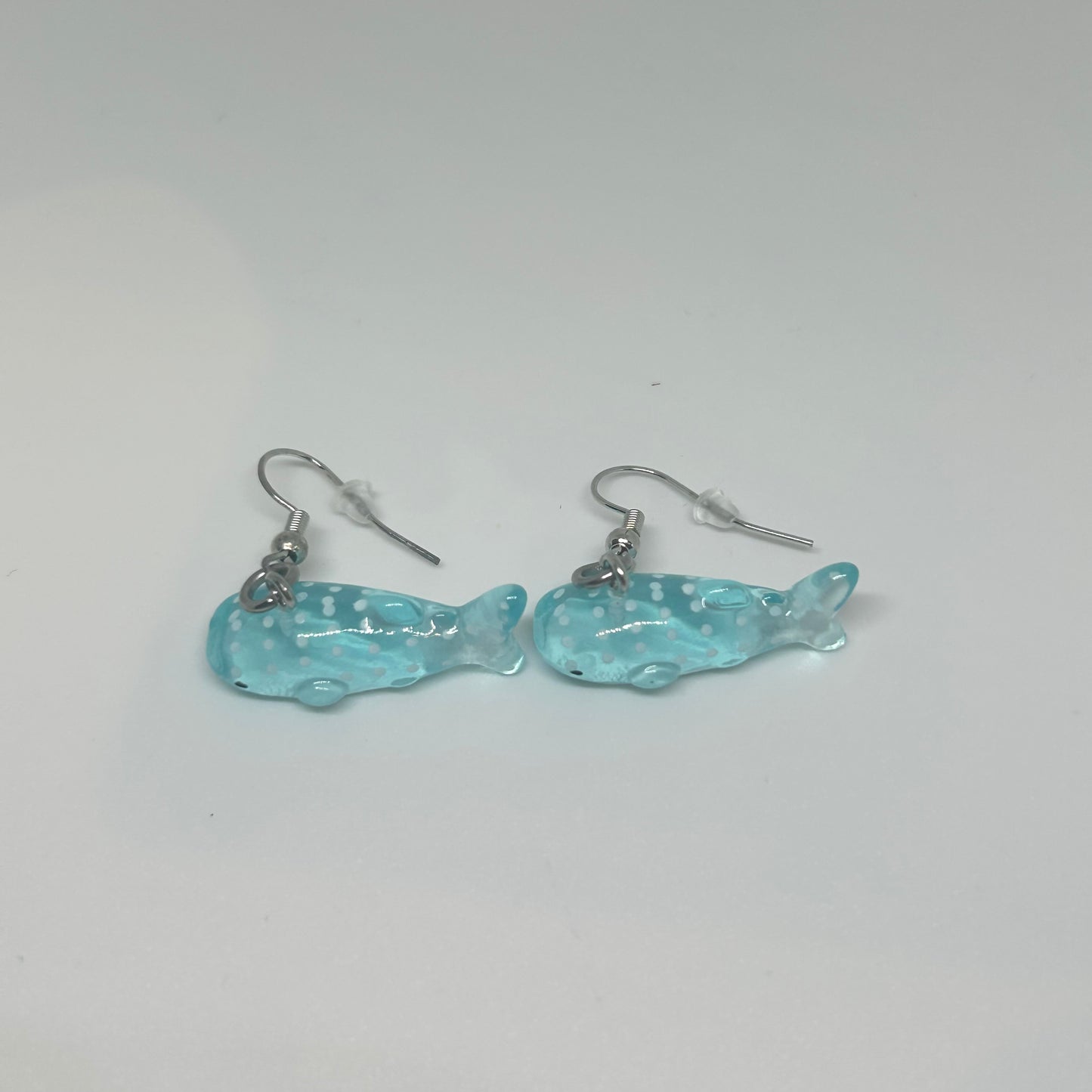 blue whale shark earrings
