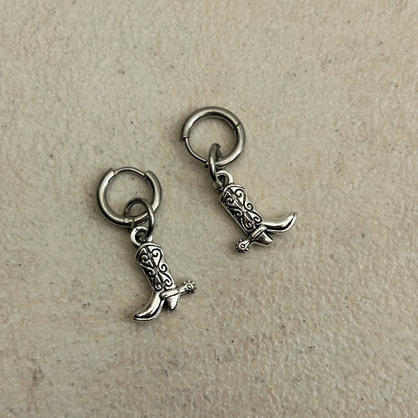 Mini cowgirl hoop earrings