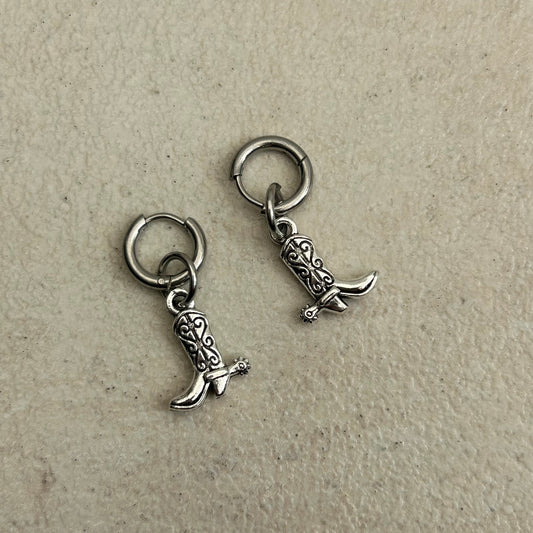 Mini cowgirl hoop earrings
