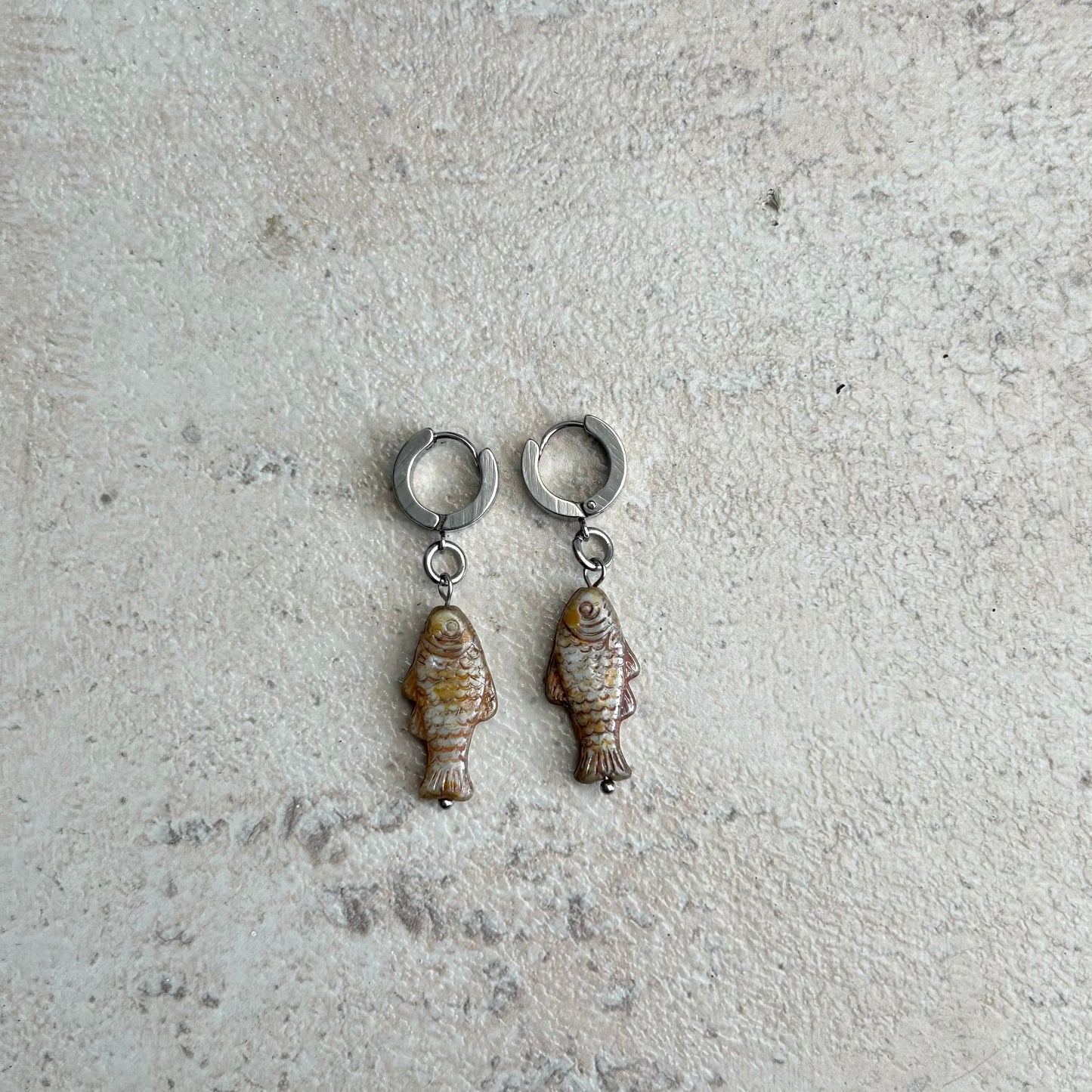 Egyptian brown fish earrings