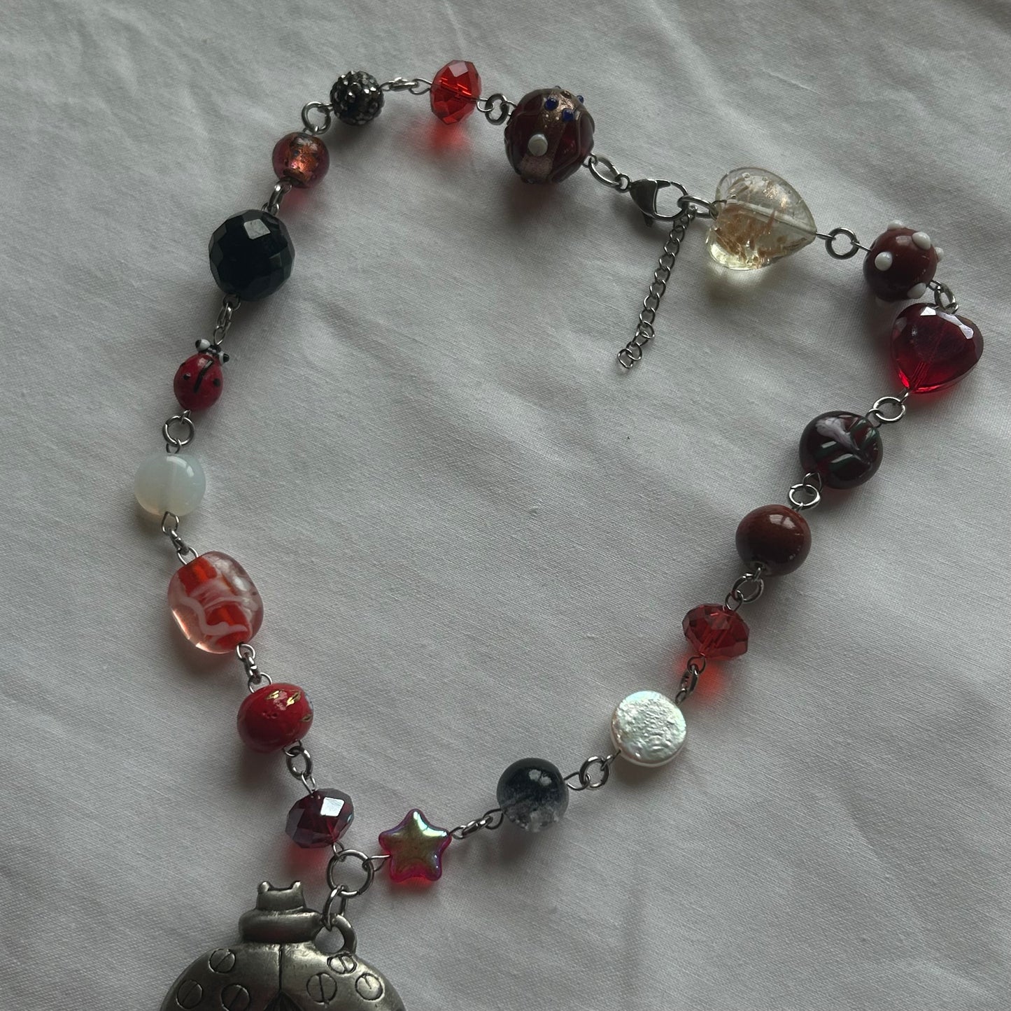 Ladybug beaded necklace