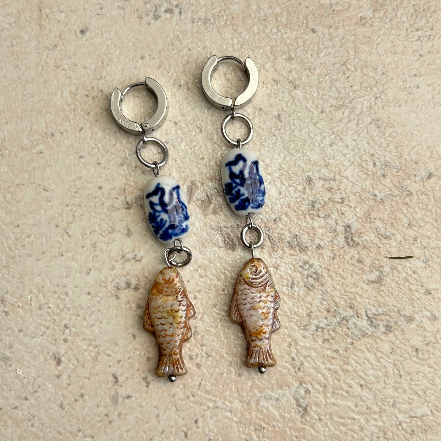 euro fish summer earrings