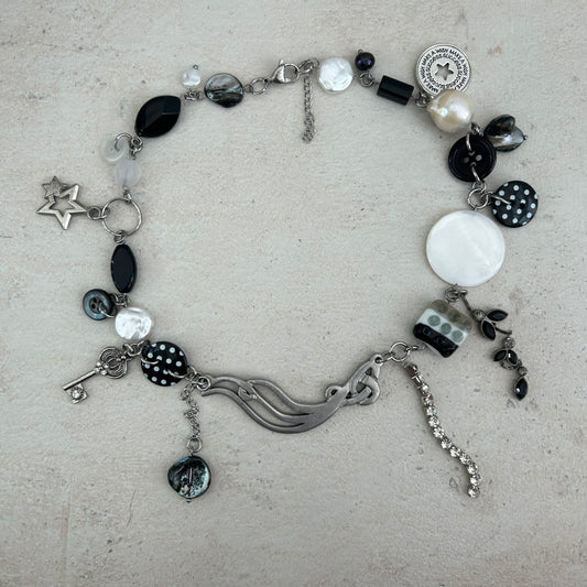 Polka spot b&w necklace