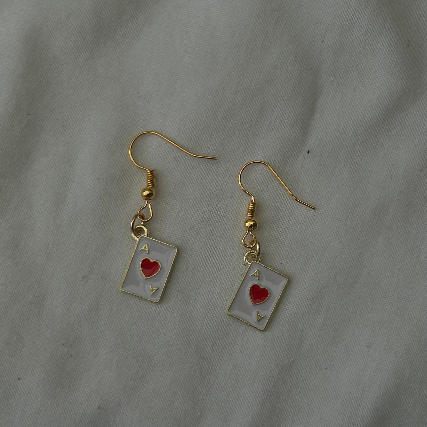 Ace of hearts earrings