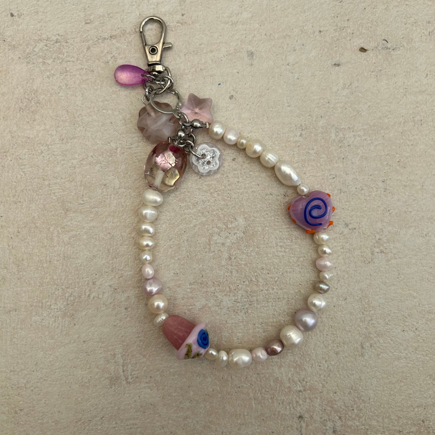 Freshwater pearl keyring