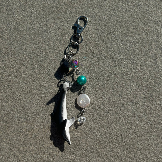 dolphin beaded key ring