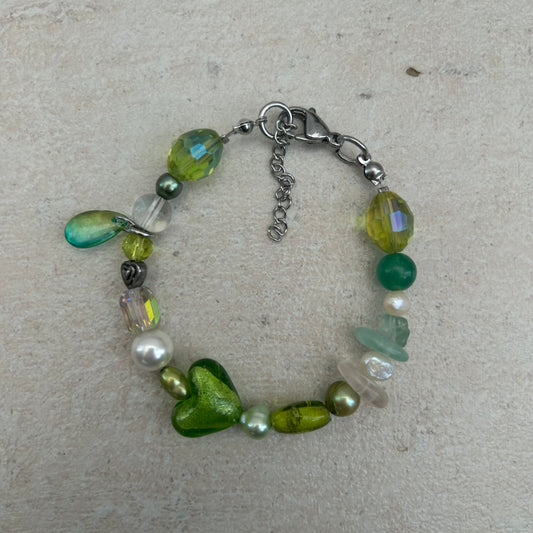 Glass green bracelet