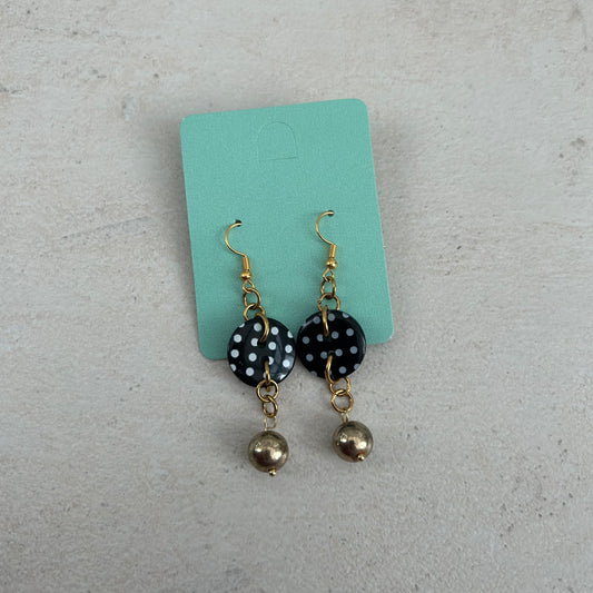 Gold polka dot earrings