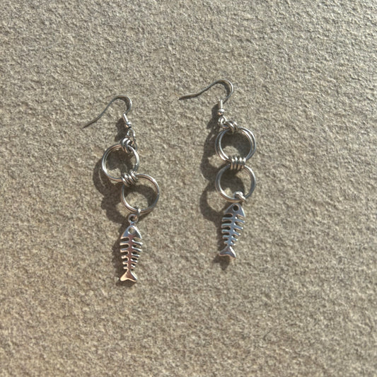 Fish hoop earrings