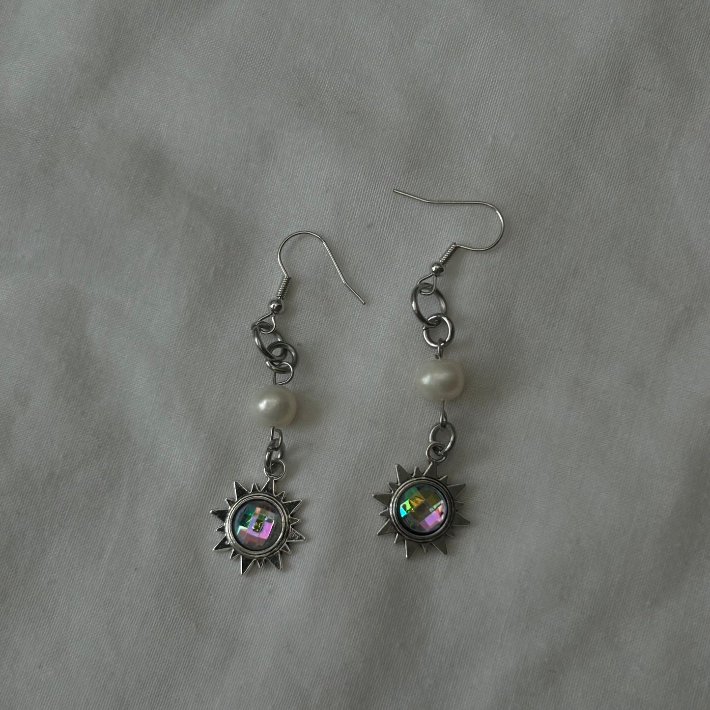 Rainbow sun freshwater pearl earrings