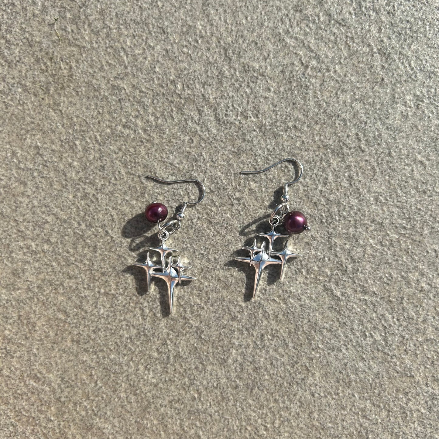 Purple pearl earrings