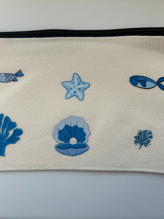 Blue fish pouch