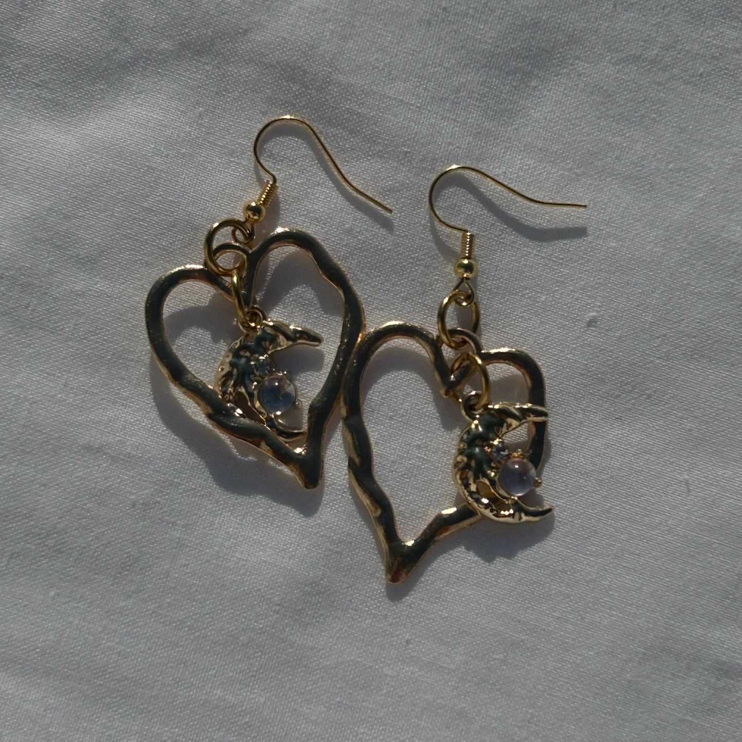 Crescent heart earrings