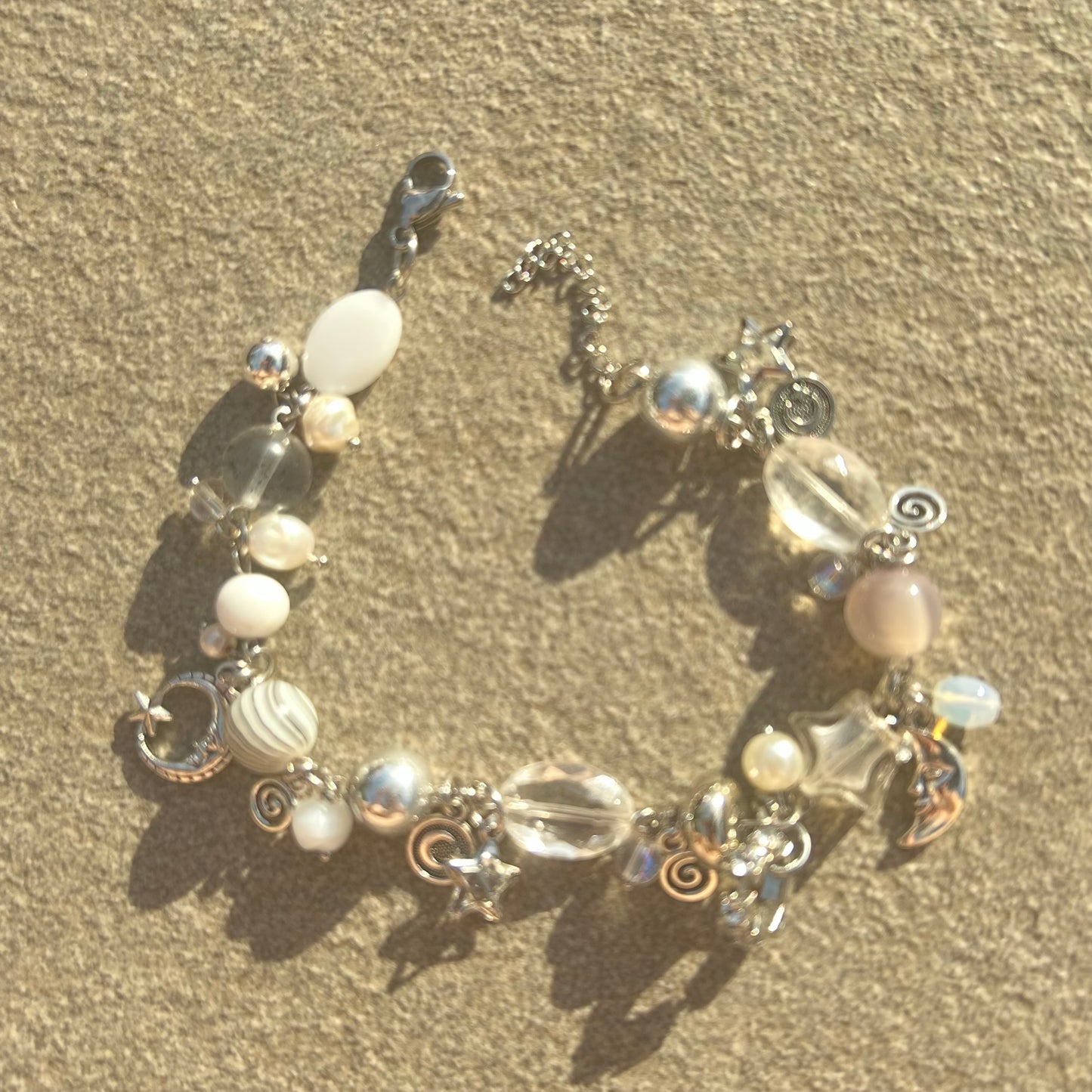 Shell and white beaded anklet