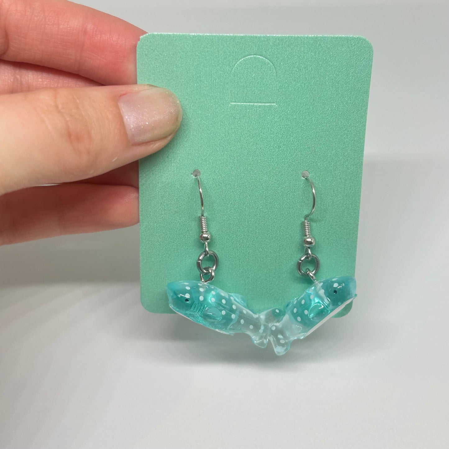 blue whale shark earrings