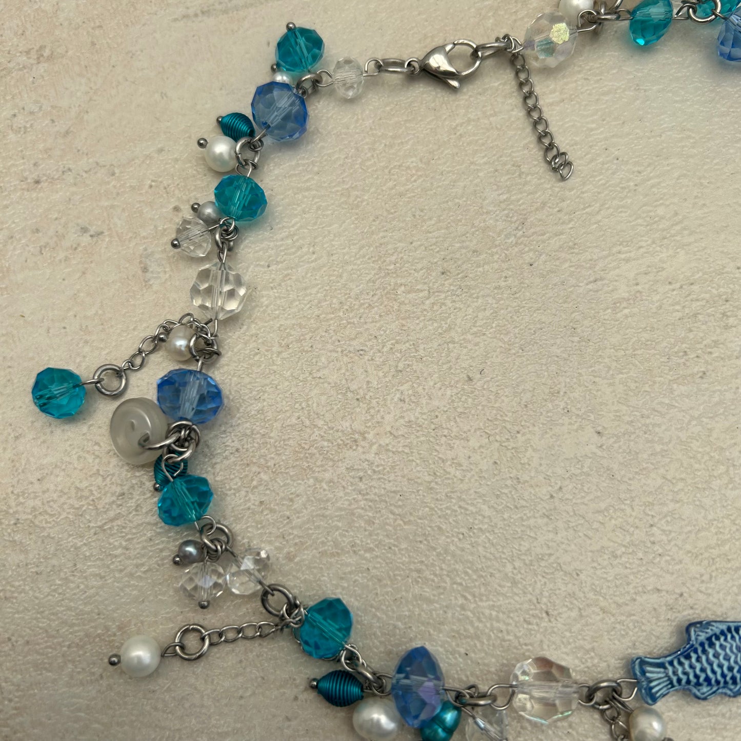 Blue fish necklace