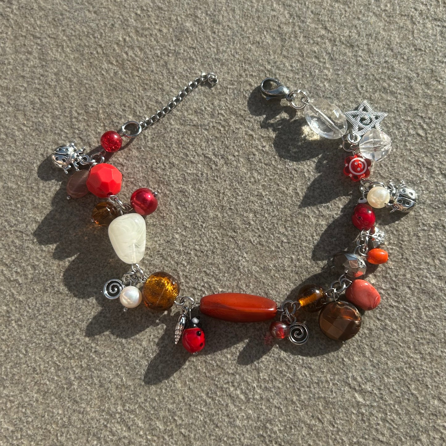 Red beaded anklet