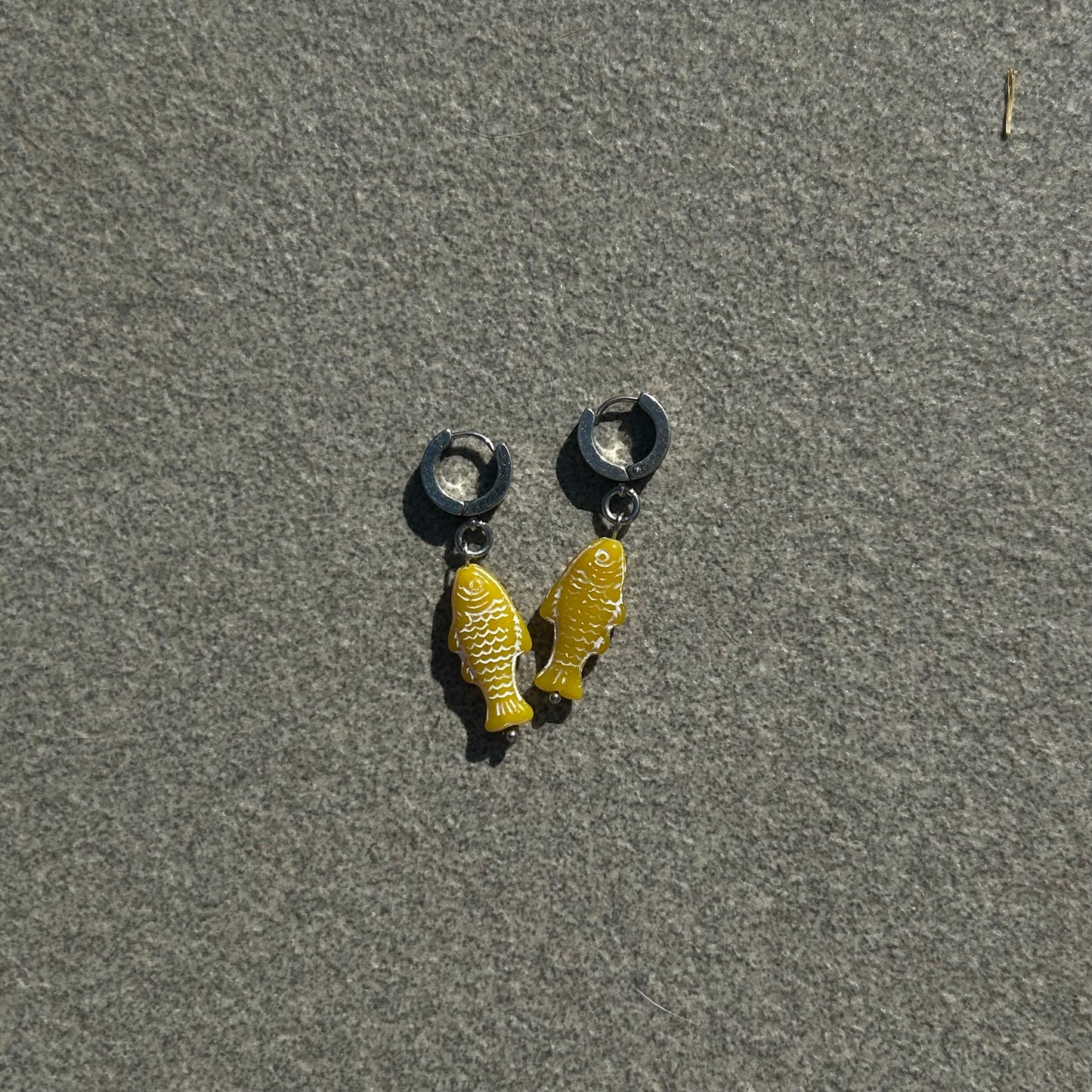 chalk yellow fish earrings