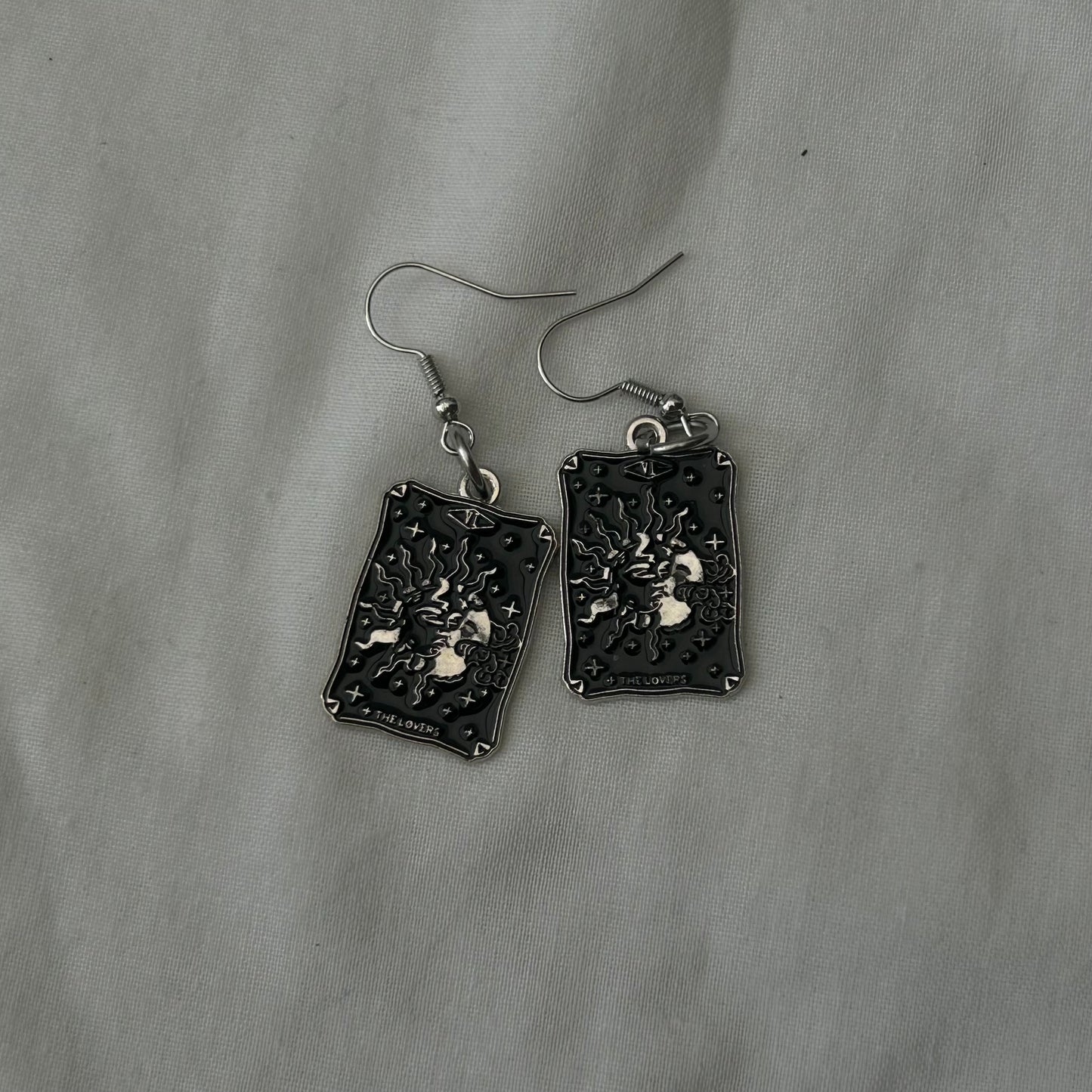 The lovers tarot card earrings