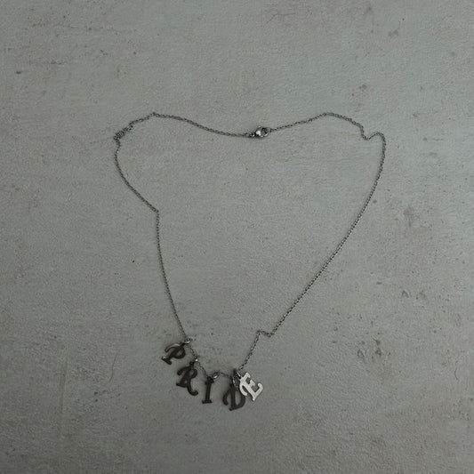 Stainless steel pride letter necklace