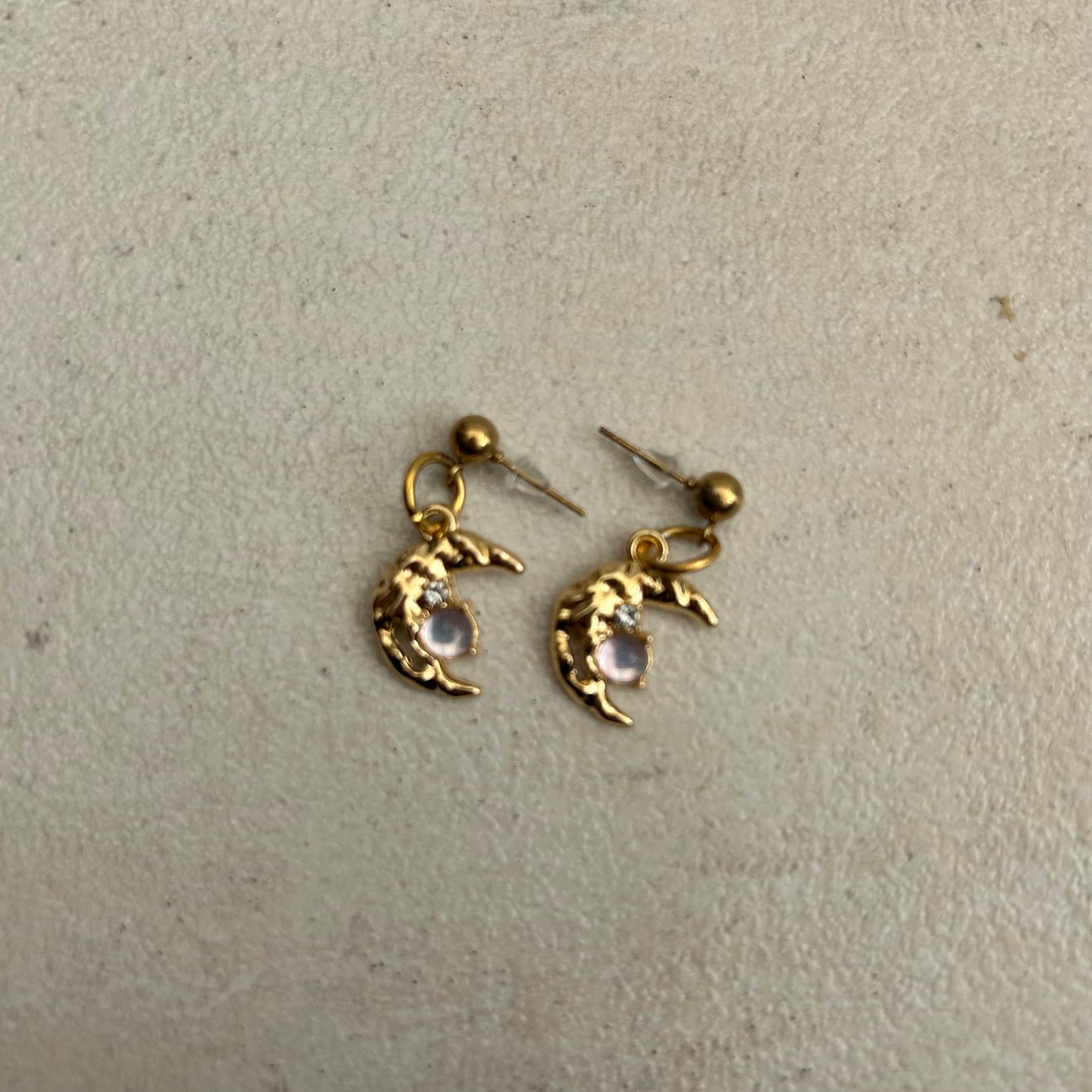 Crescent moon stud earrings