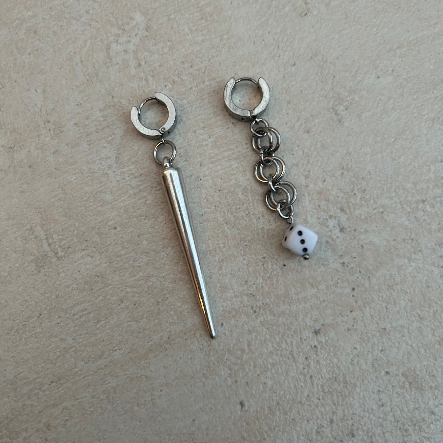 Spike and chainmail earrings