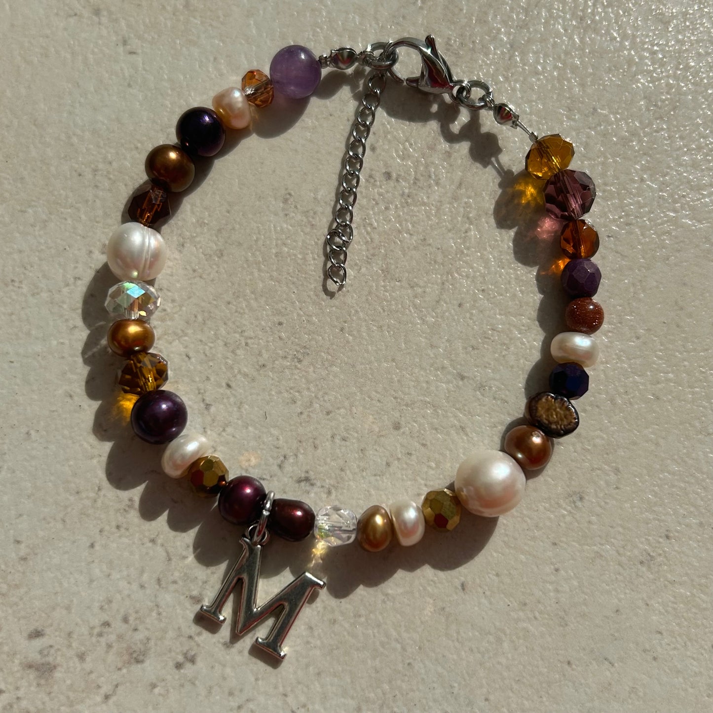 M initial bracelet