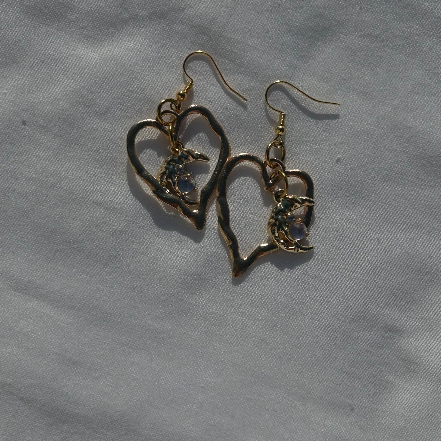 Crescent heart earrings