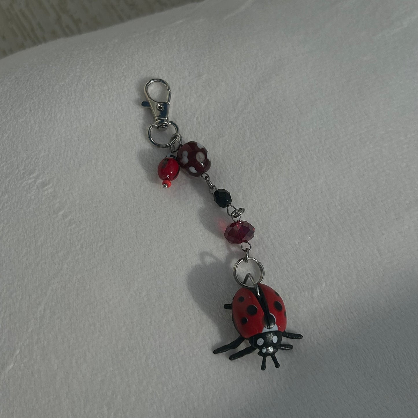 Ladybug beaded keyring