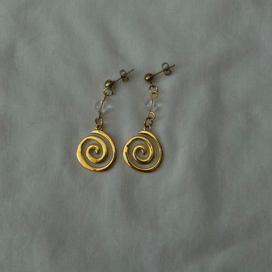 Gold spiral studs with bead