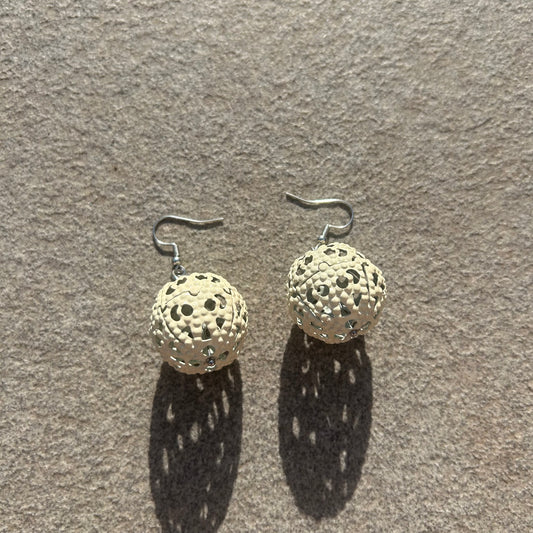 Chunky metal ball earrings