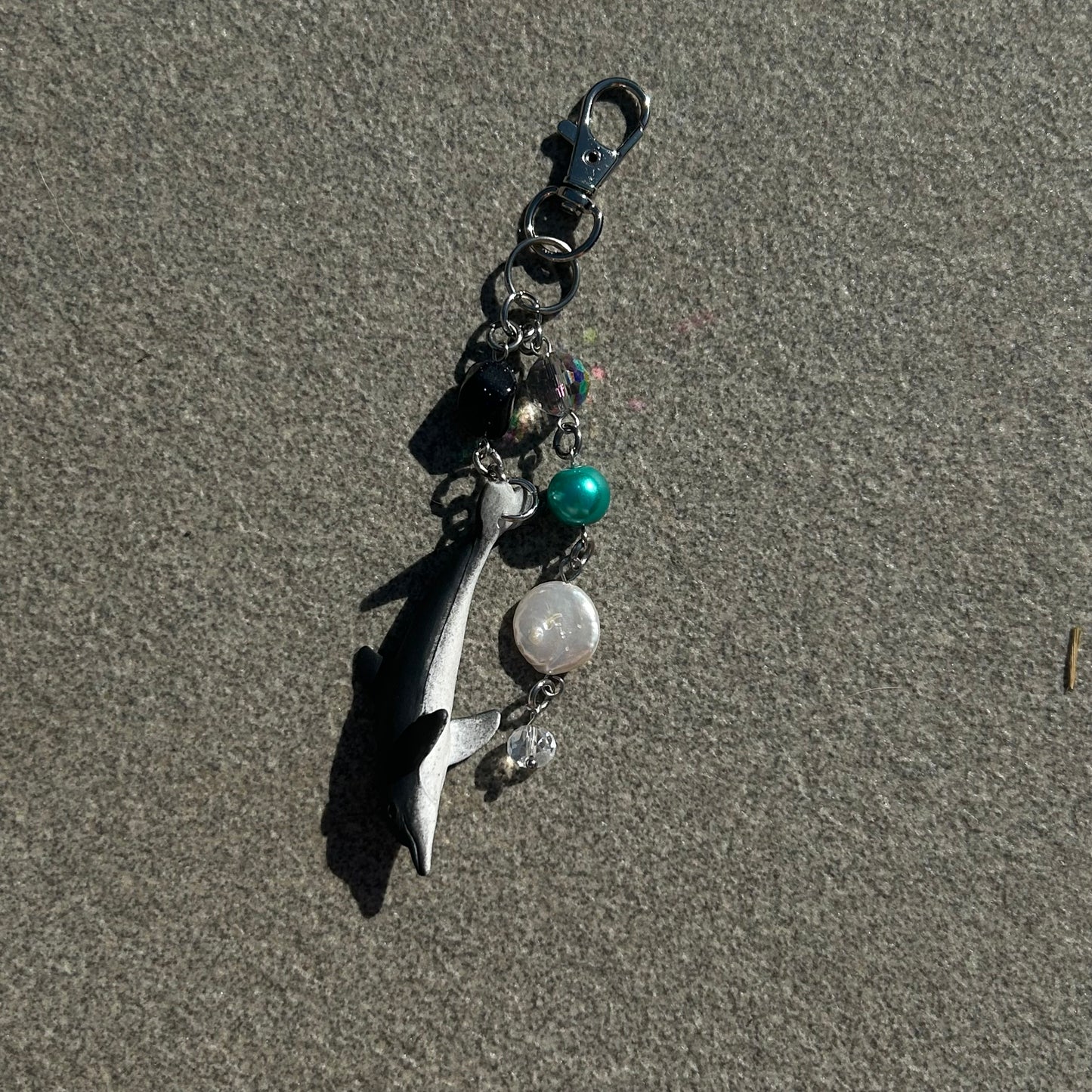 dolphin beaded key ring