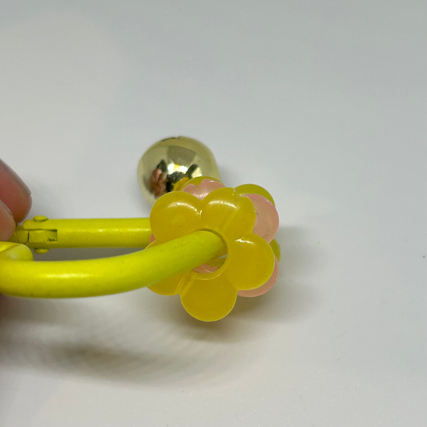 Jingle bell heart yellow carabiner