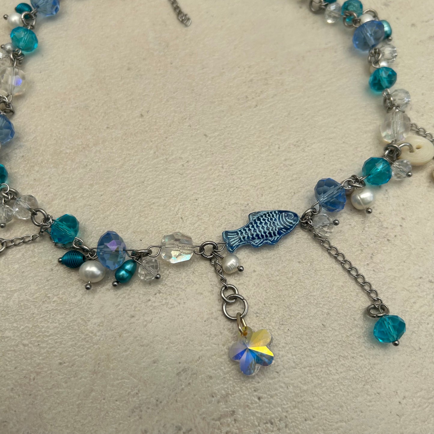 Blue fish necklace