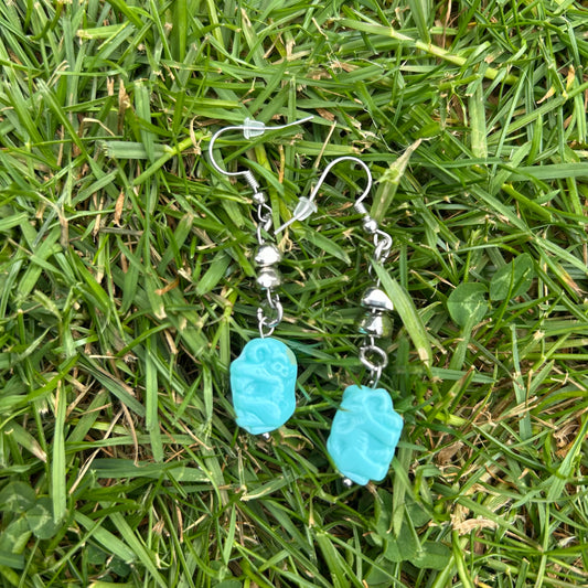 Elephant czech glass earrings