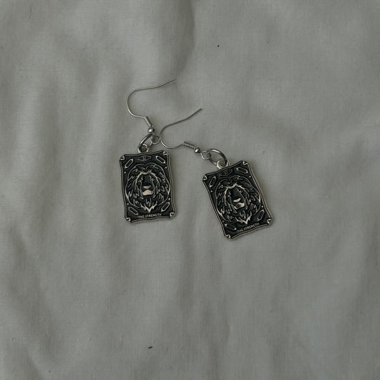 Strength tarot card earrings