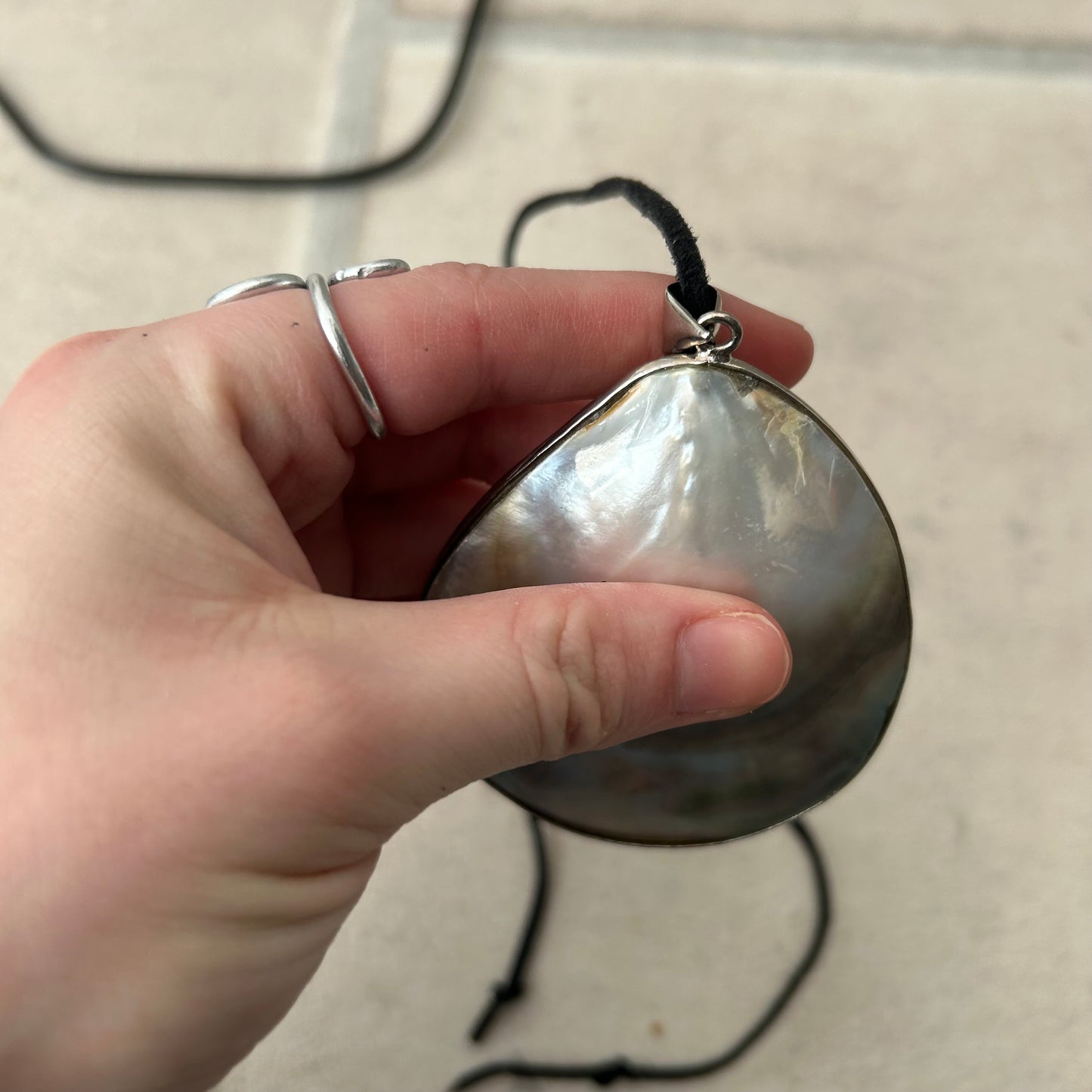 Abalone double wall shell necklace