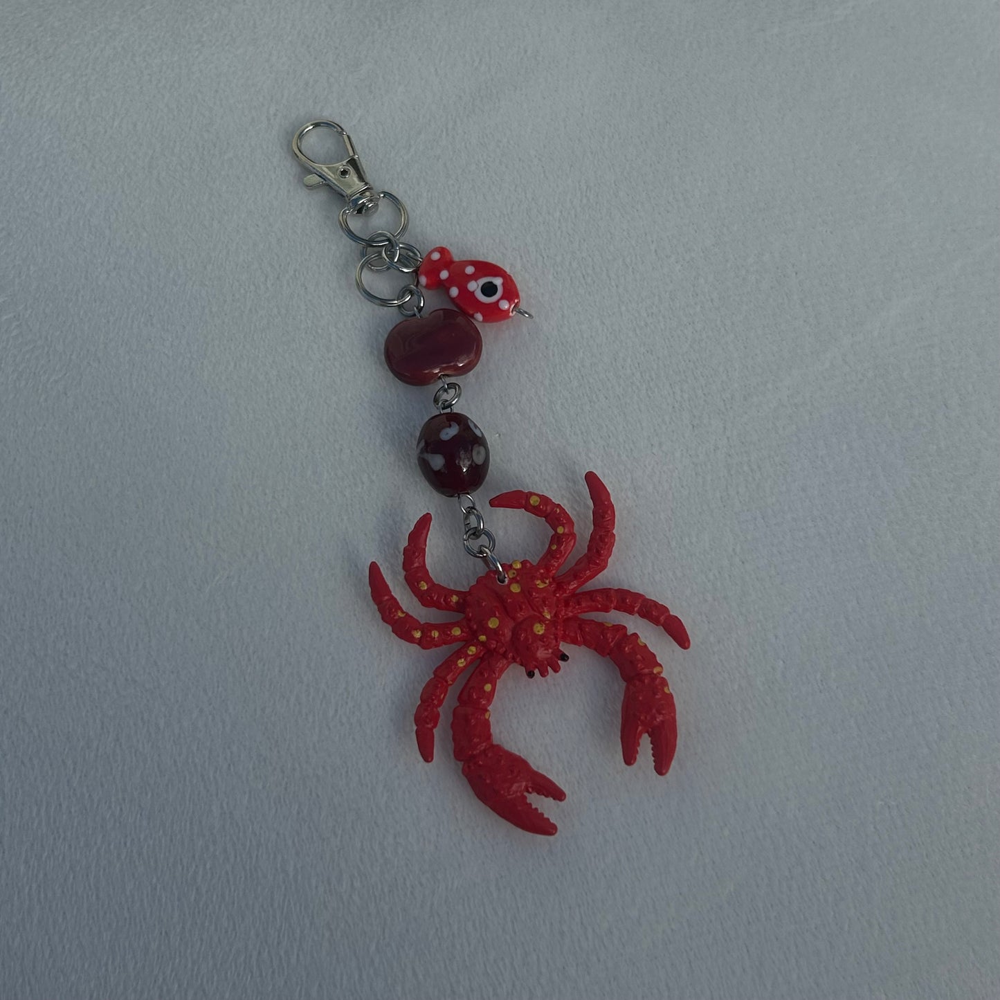 Crab beaded keyring