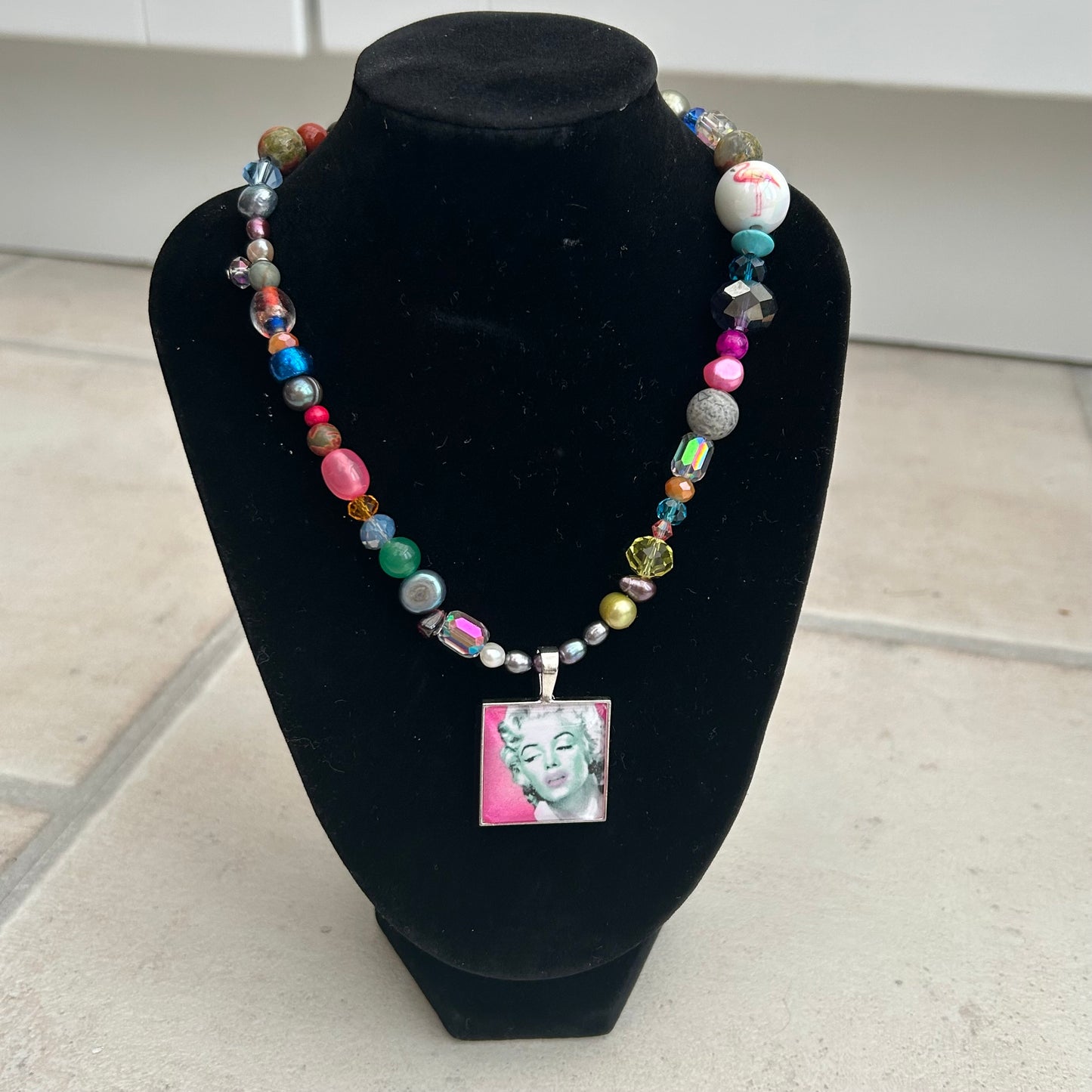 Marilyn monroe inspired beaded necklace