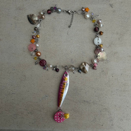 Cluster fish necklace