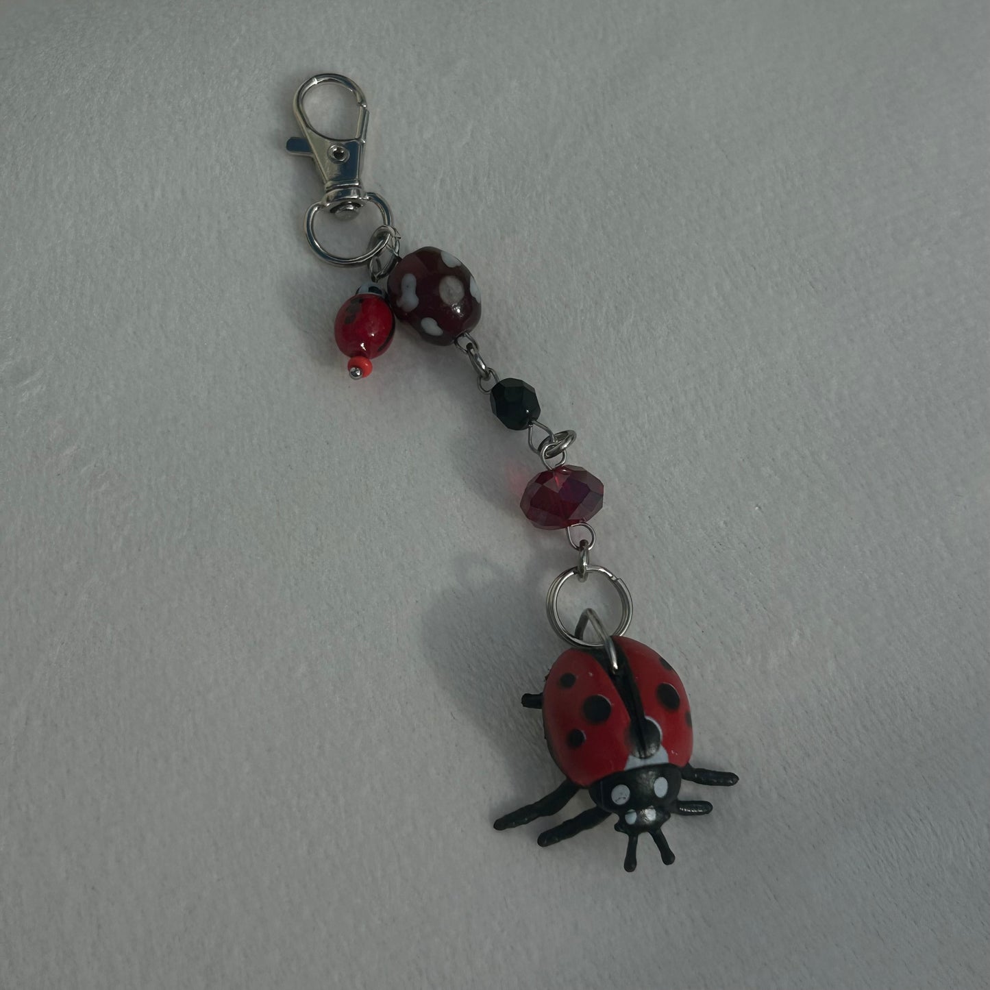 Ladybug beaded keyring